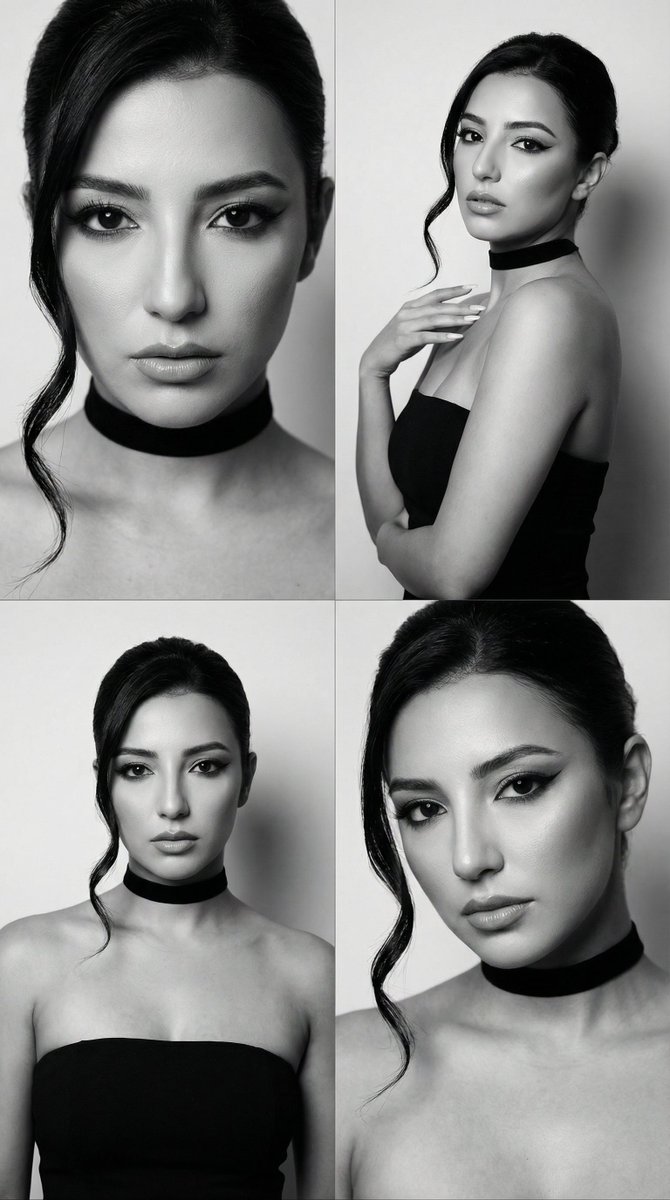 JSON Prompt for Black and White Fashion Editorial Contact Sheet — output 1