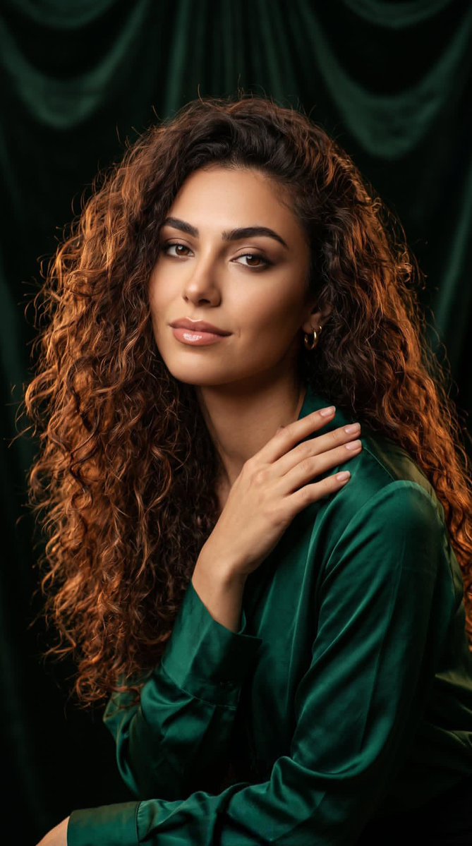 Profile / Avatar - Professional Studio Portrait Emerald Theme — output 1
