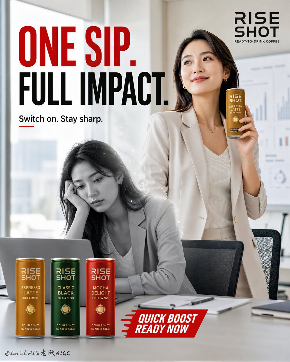Product Marketing - Rise Shot Commercial Coffee Poster — output 1