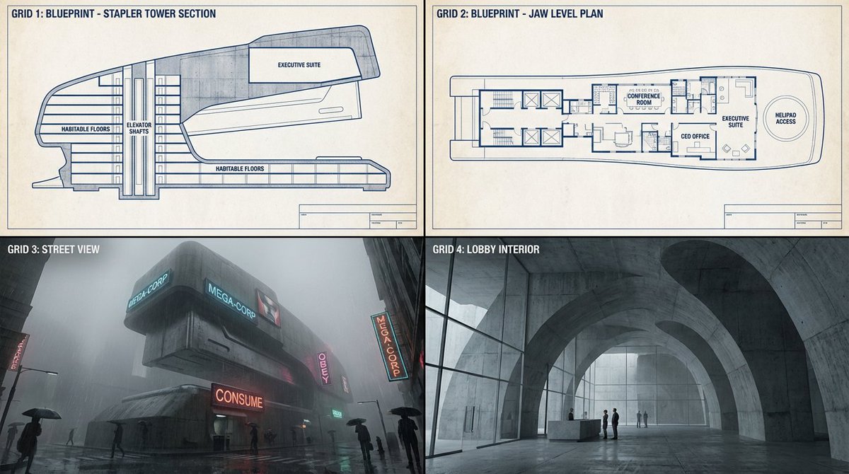 Game Asset - Object-to-Dystopian Building Transformation — output 1