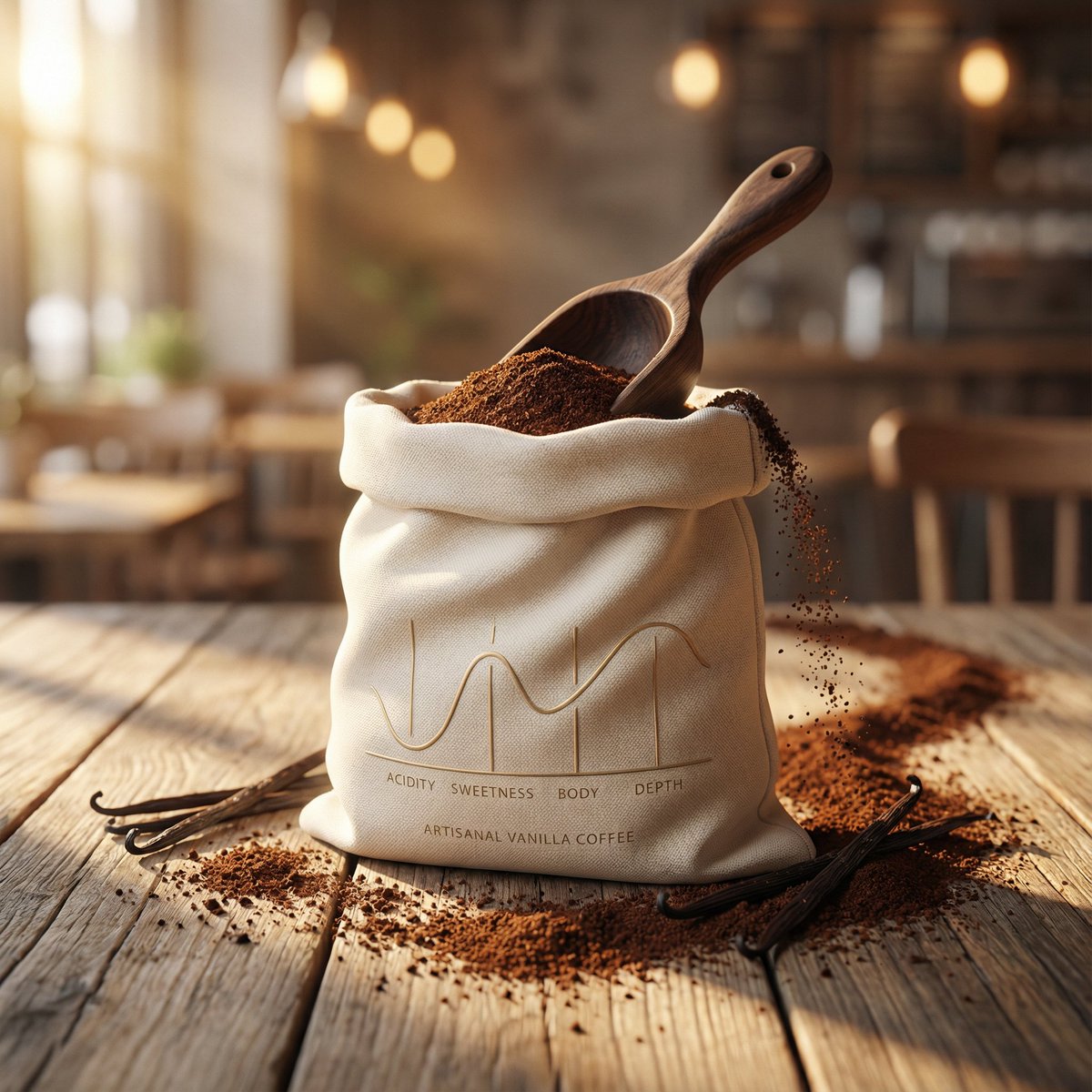 E-commerce Main Image - Luxury Product Photography for Artisanal Vanilla Coffee — output 1