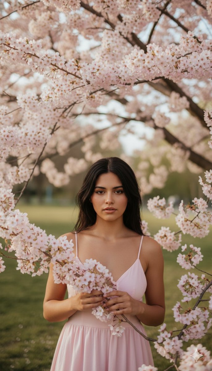Profile / Avatar - Springtime Cherry Blossom Portrait Recreation Prompt — output 1