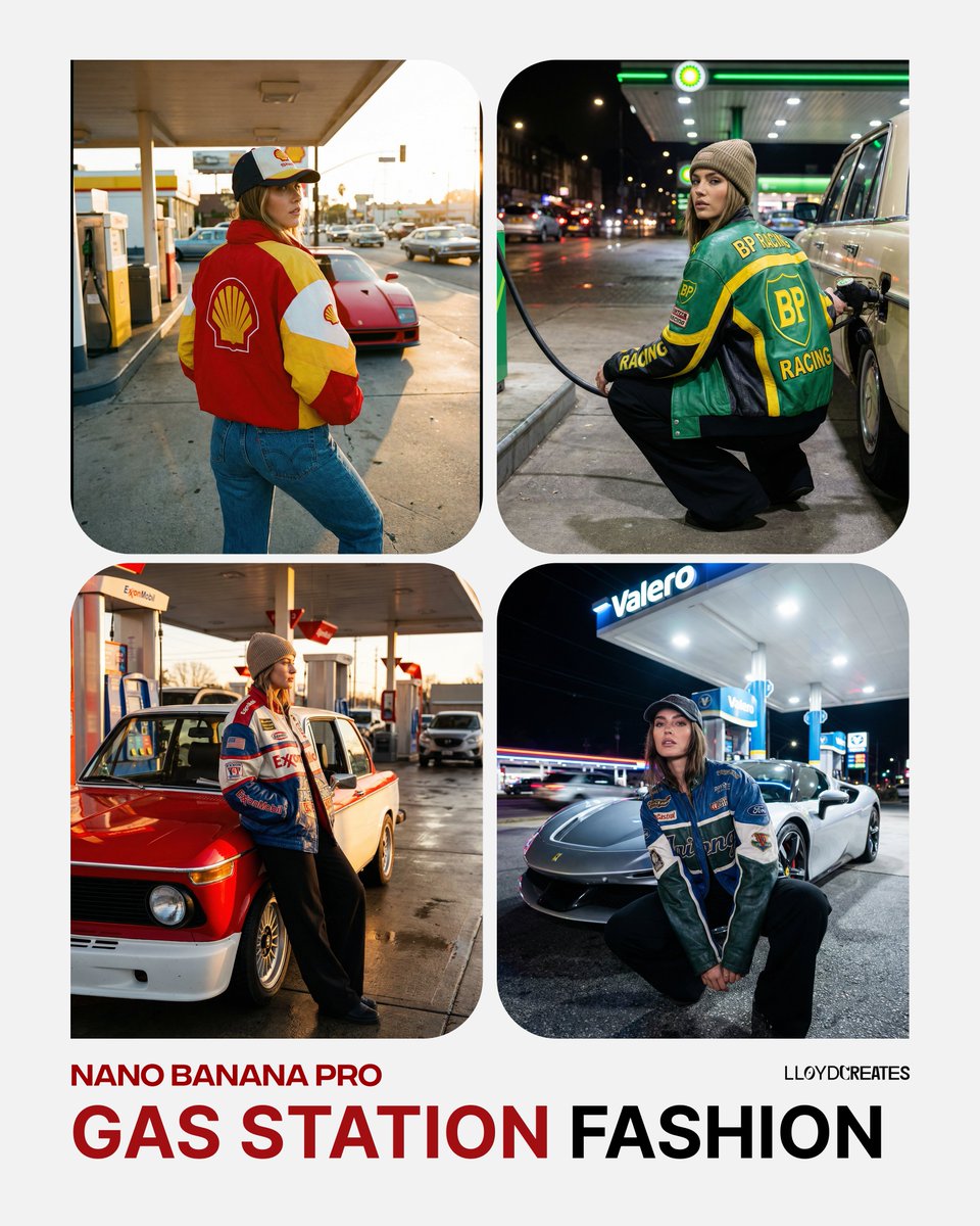 Gas Station Streetwear Fashion Photoshoot Template — output 1