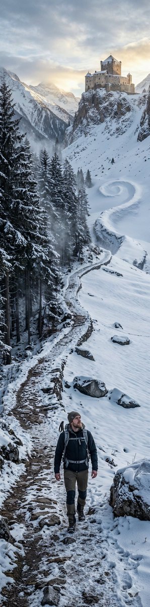 Poster / Flyer - Ultra-Realistic Vertical Panorama of Swiss Alps with Mythological Hint — output 1