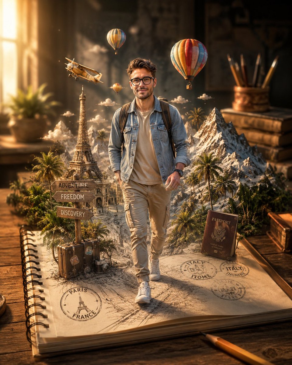 Game Asset - Sketch to Reality Travel Notebook — output 1