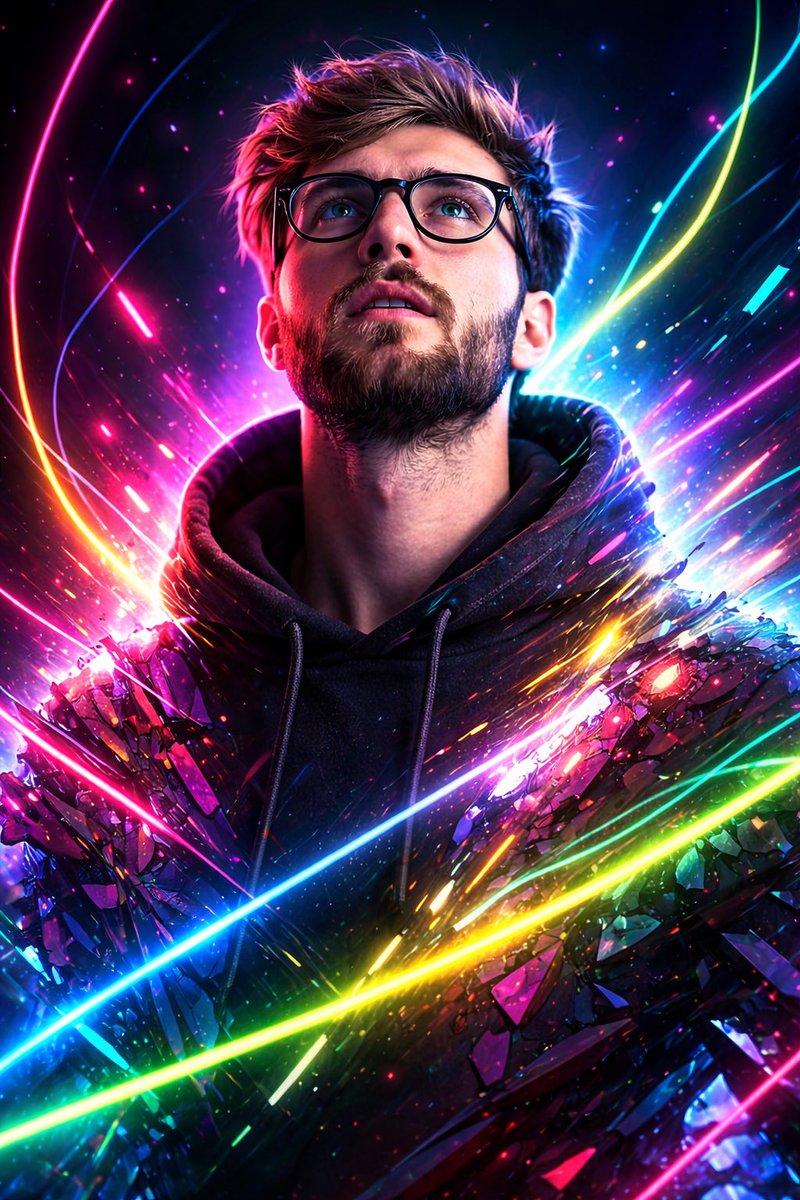 Profile / Avatar - Synthwave Neon Digital Portrait Prompt — output 1
