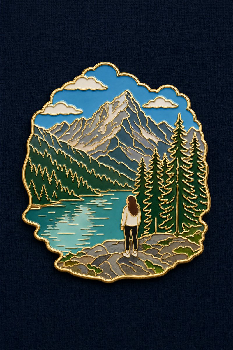Product Marketing - Landscape to Enamel Pin Badge Transformation — output 1