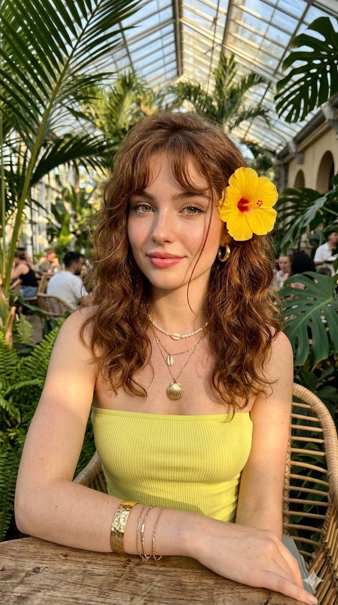 Product Marketing - Golden Hour Tropical Cafe Portrait — output 1