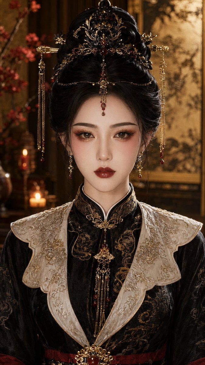 Profile / Avatar - Ancient Chinese 'Ink Gold' Makeup Portrait — output 1
