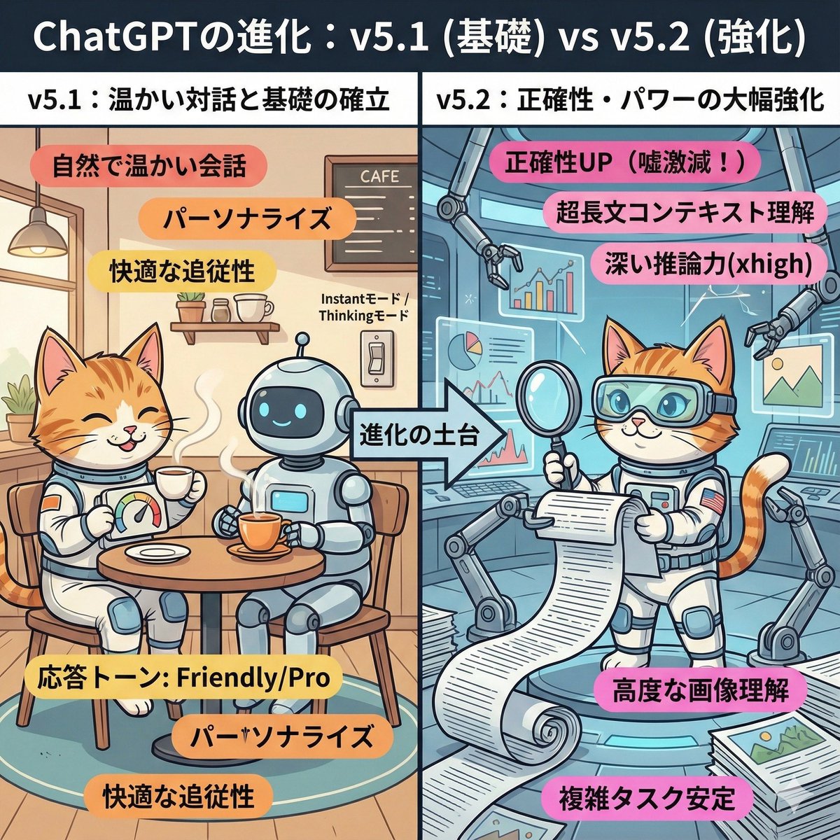 ChatGPT v5.1 vs v5.2 Evolution Infographic Prompt — output 1