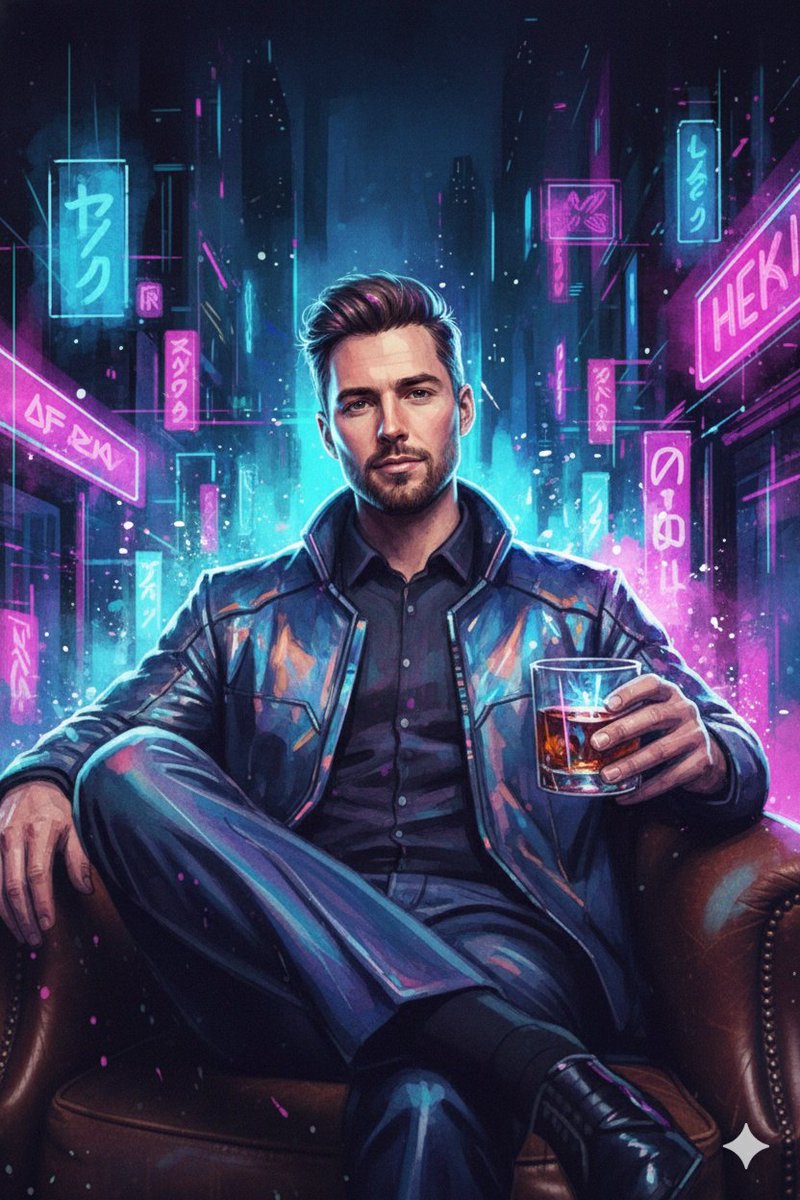Social Media Post - Neon Cyberpunk Watercolor Fusion Illustration Prompt — output 1
