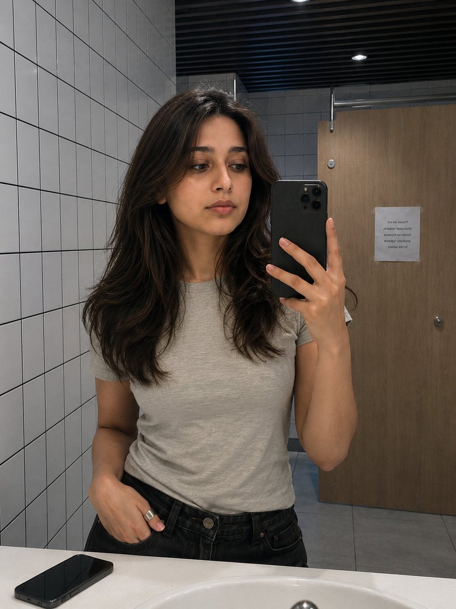 Profile / Avatar - South Asian Woman Mirror Selfie — output 1