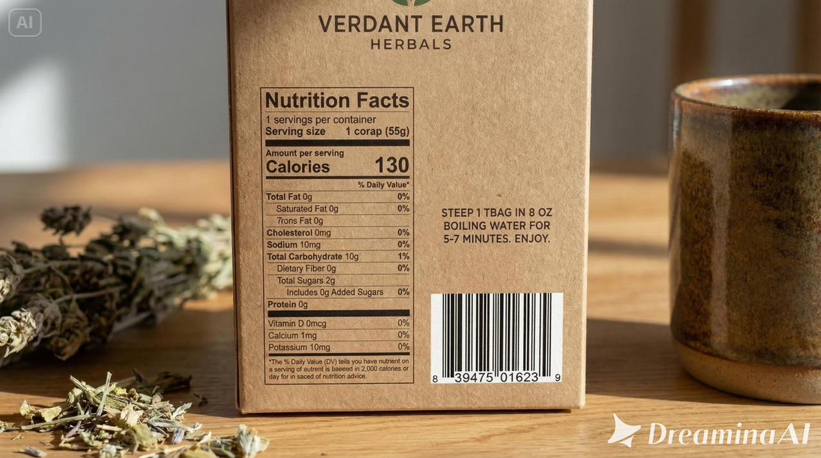 Packaging mockup with tiny text test prompt — output 1