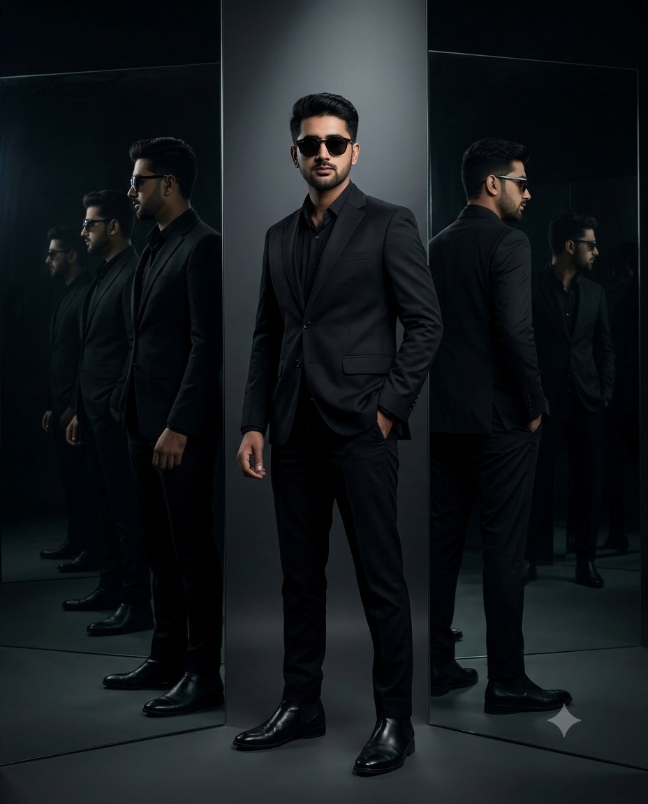 Profile / Avatar - Cinematic Mirror Reflection Portrait — output 1
