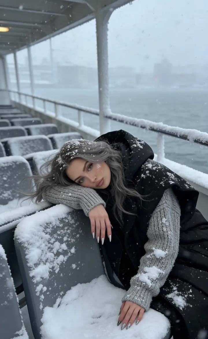 YouTube Thumbnail - Serene Winter Ferry Portrait — output 1