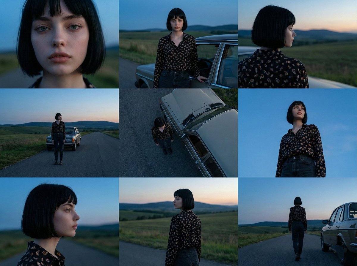 Comic / Storyboard - Cinematic 3x3 Grid Photo Series — output 1