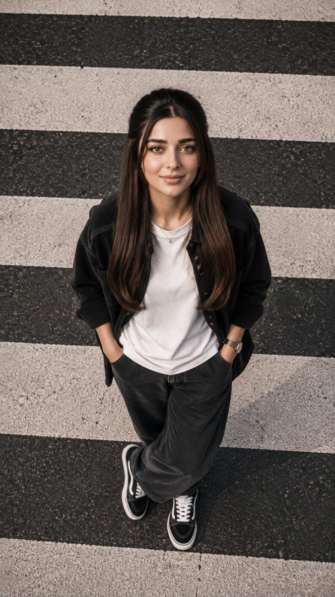 Social Media Post - Bird's-Eye Street Fashion Portrait — output 1