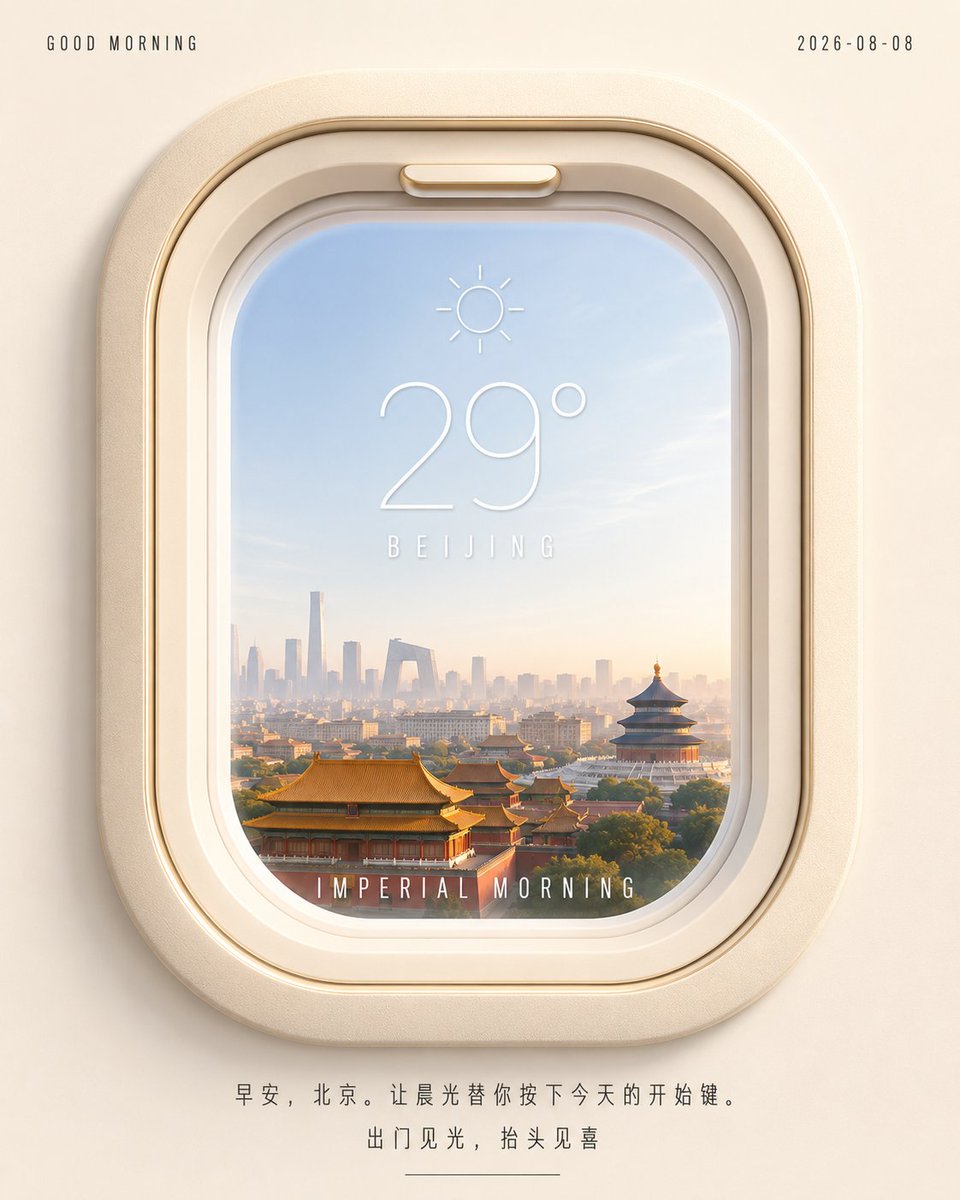 Product Marketing - Beijing Morning Airplane Window Poster — output 1