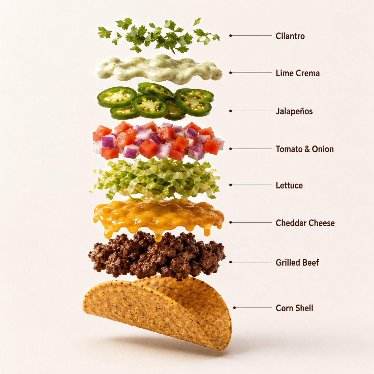 Infographic / Edu Visual - Professional Beef Taco Product Photography — output 1