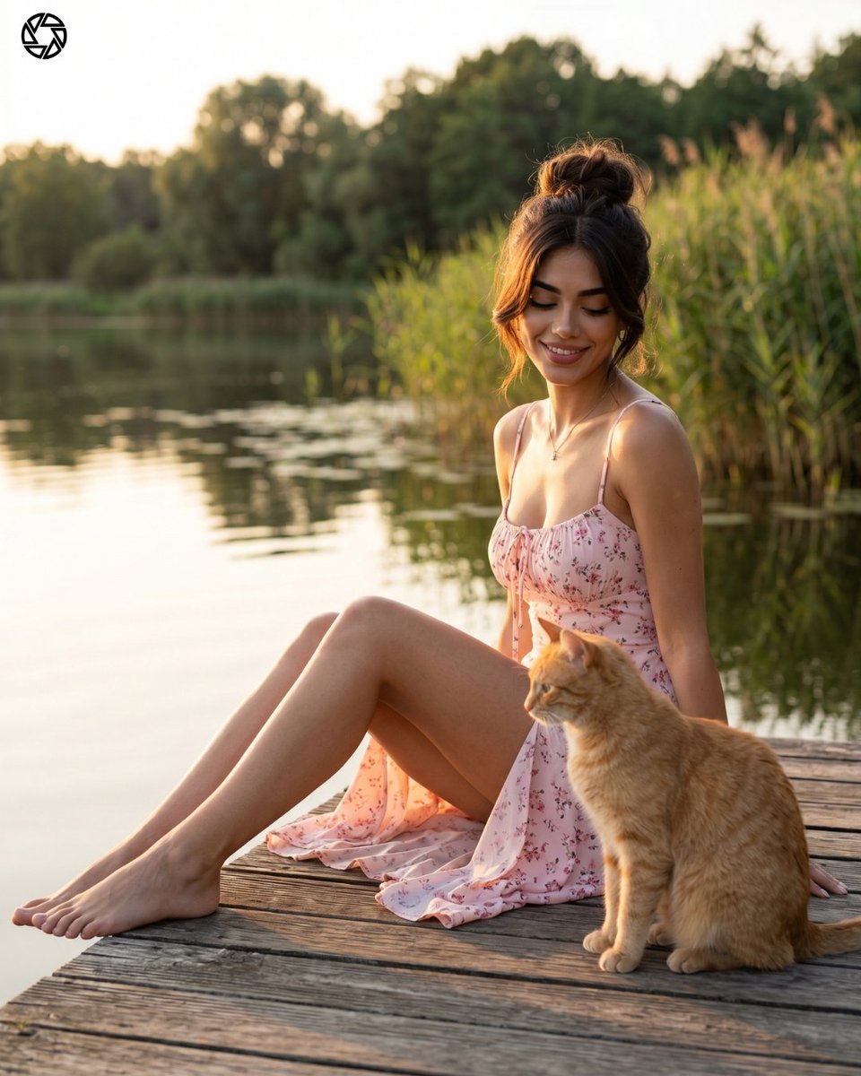 Product Marketing - Golden Hour Lakeside Portrait — output 1