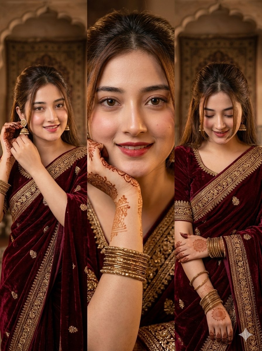 Profile / Avatar - Traditional Indian Girl in Saree Portrait — output 1