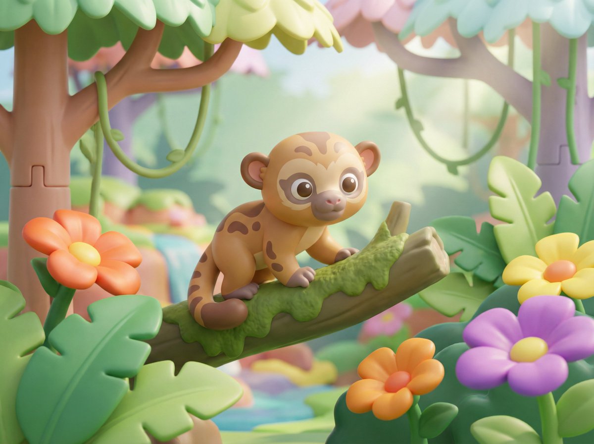 Playful 3D Toy Kinkajou Prompt — output 1