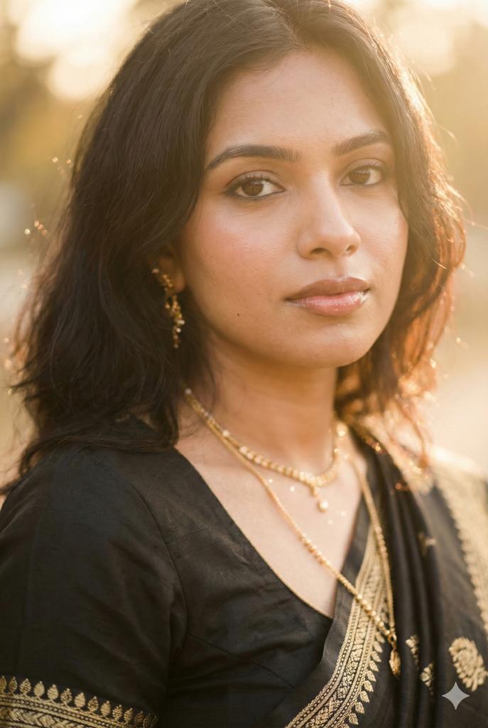 Soft Glam Close-Up Portrait Prompt (Indian Woman) — output 1