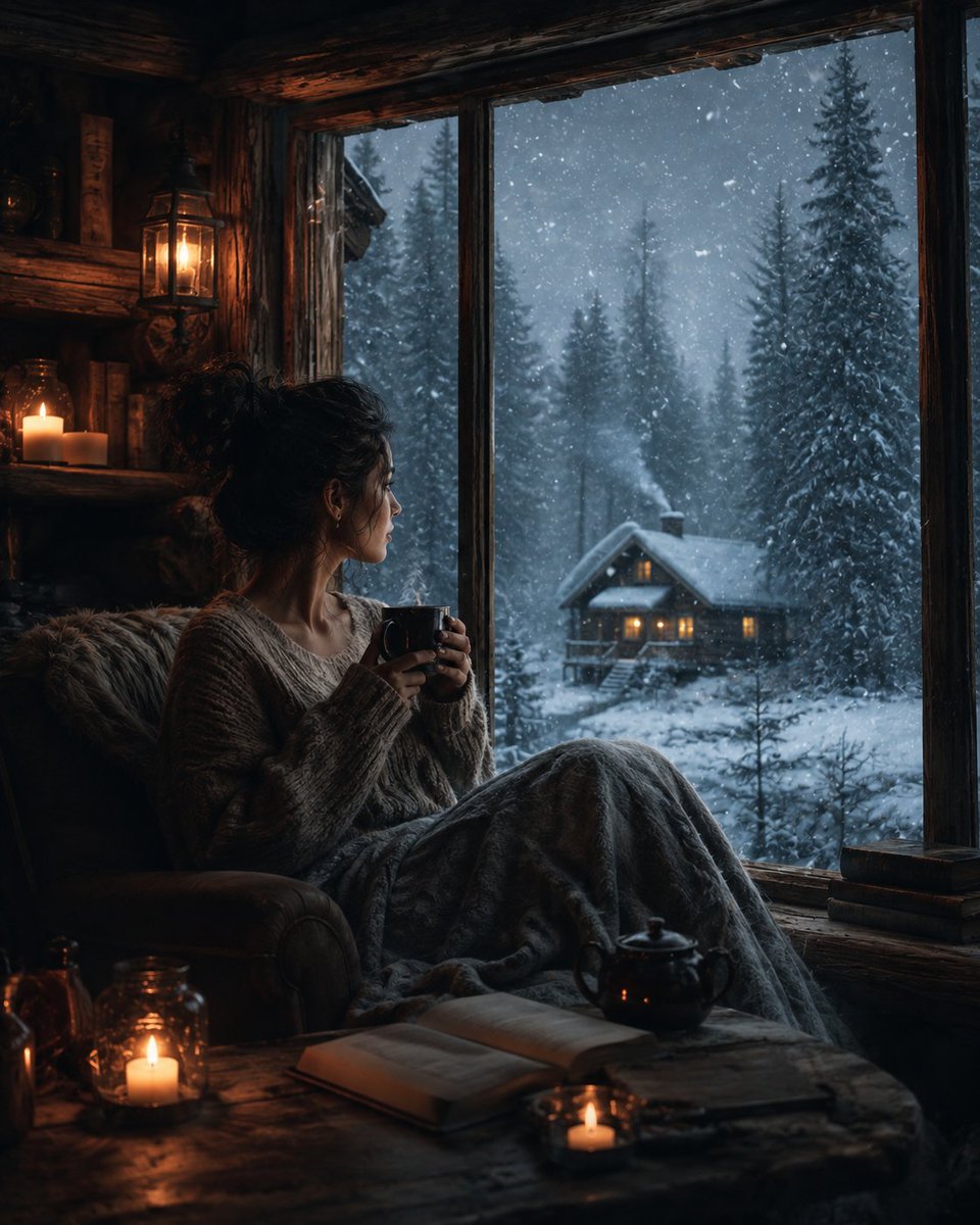 Social Media Post - Cinematic Winter Cabin Solitude — output 1