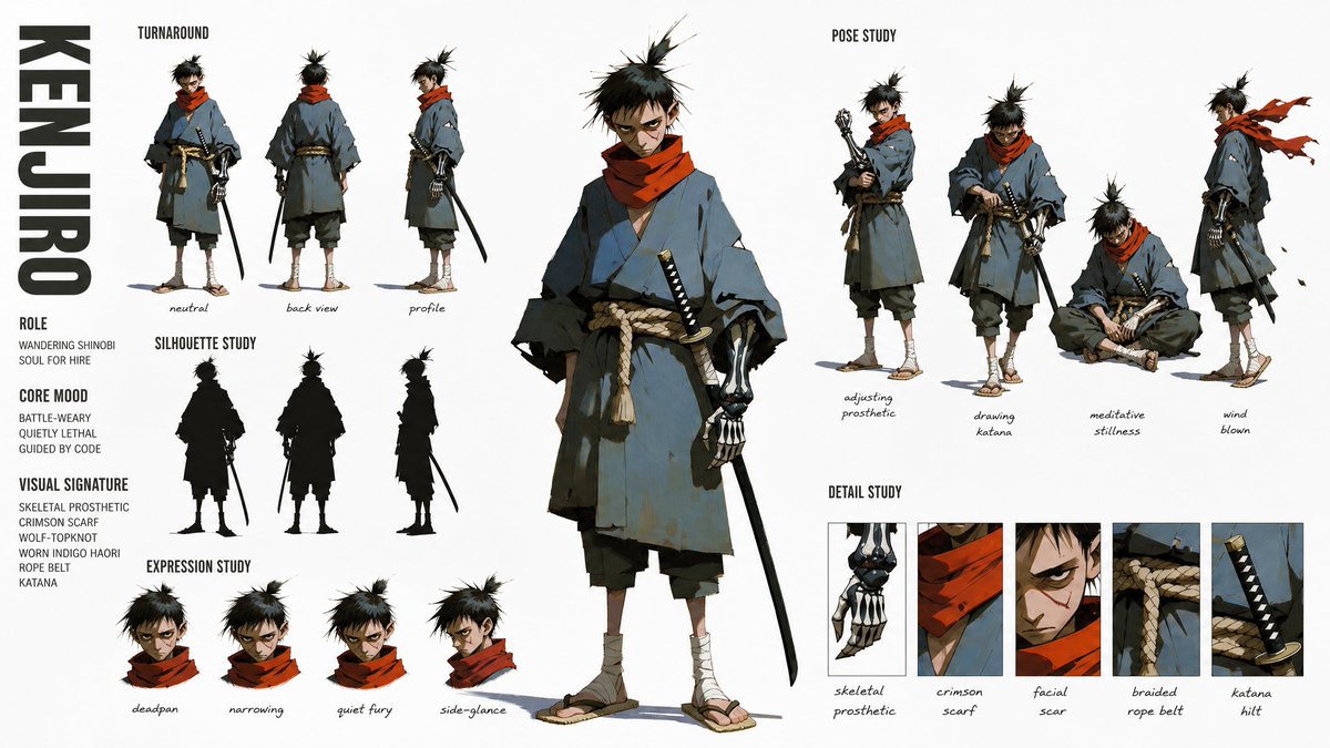Game Asset - High-Fashion Character Concept Art Sheet — output 1
