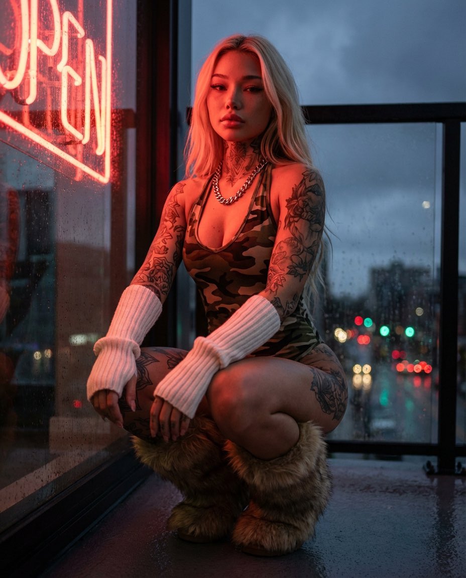 Cinematic Urban Night Portrait Prompt — output 1