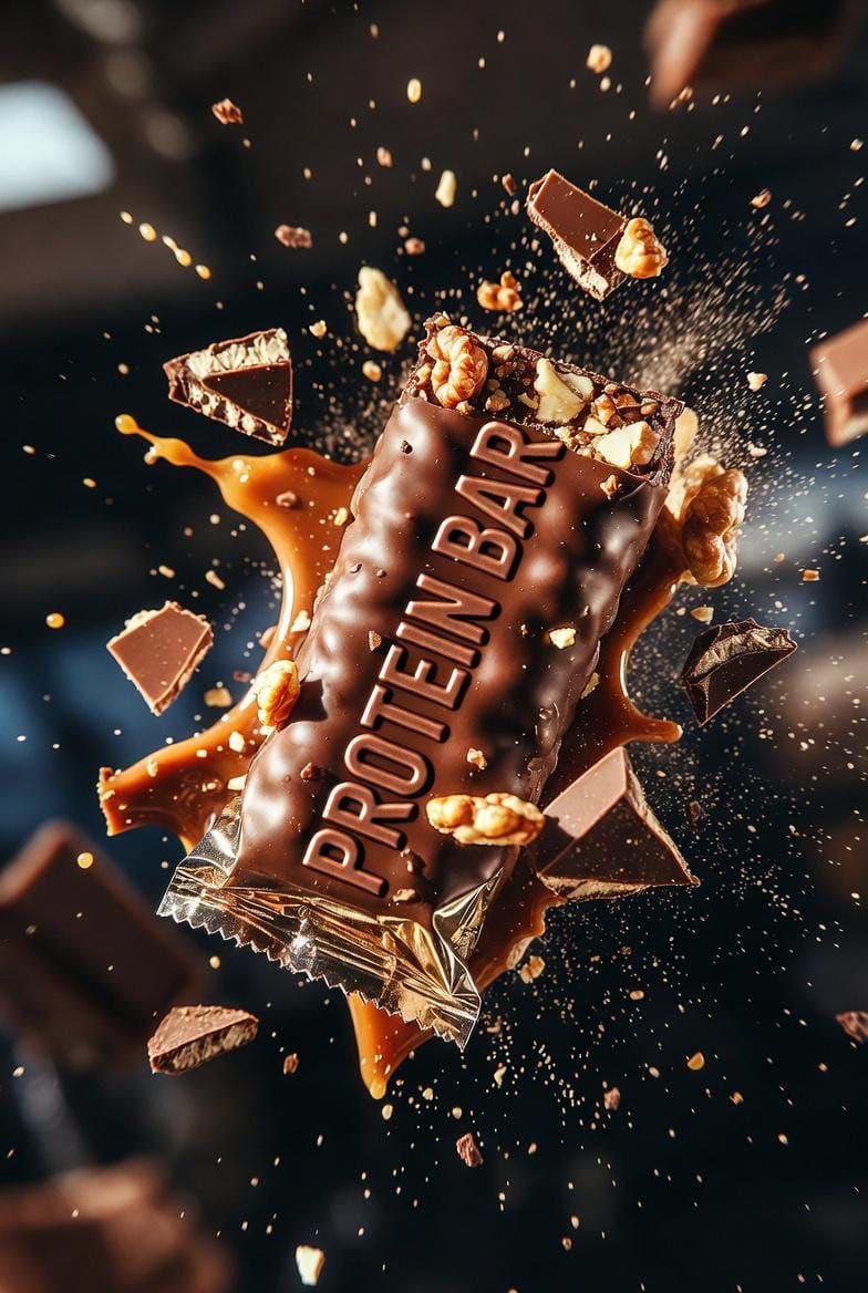 E-commerce Main Image - Ultra-cinematic Protein Bar Product Photography — output 1