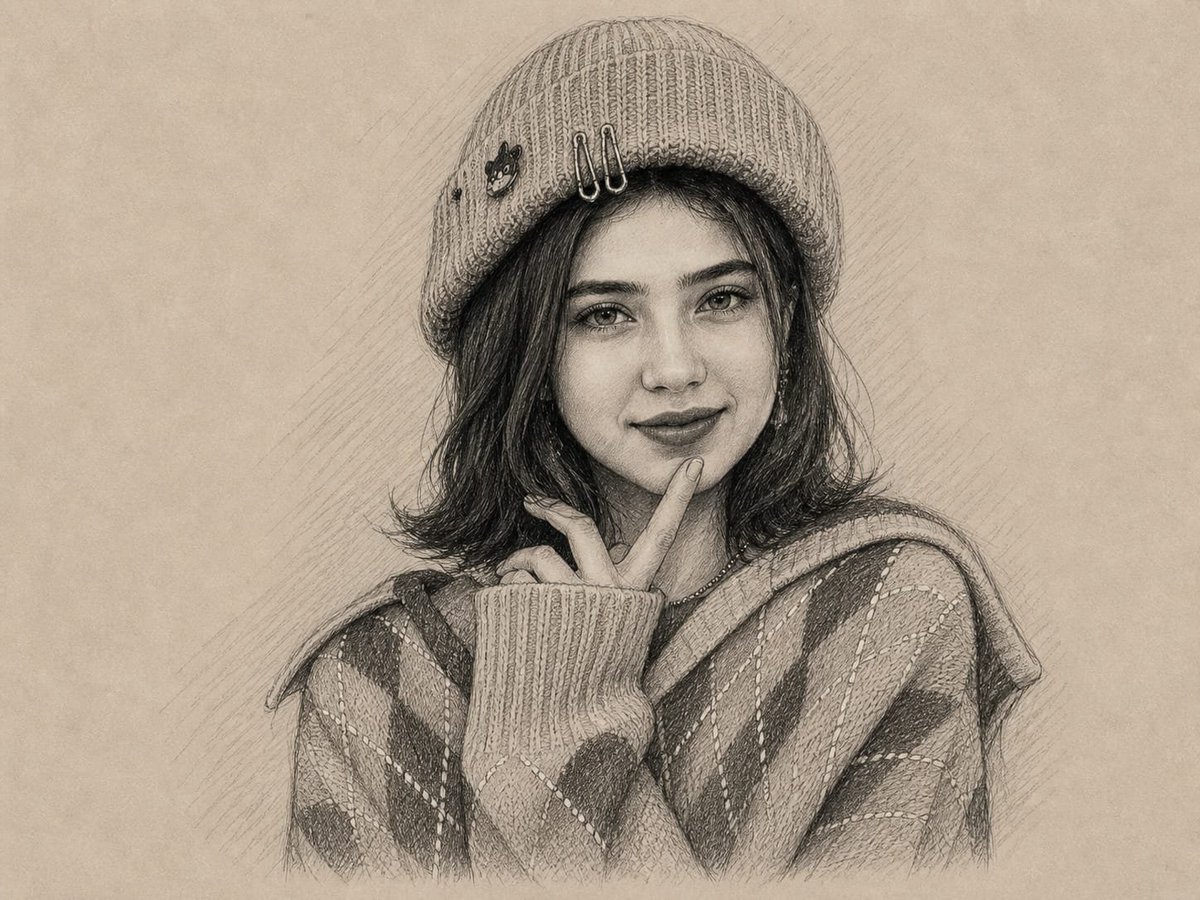 Profile / Avatar - Graphite and Charcoal Portrait Sketch — output 1