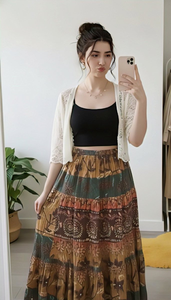 Keep face and environment, change clothes to match reference dress — output 1