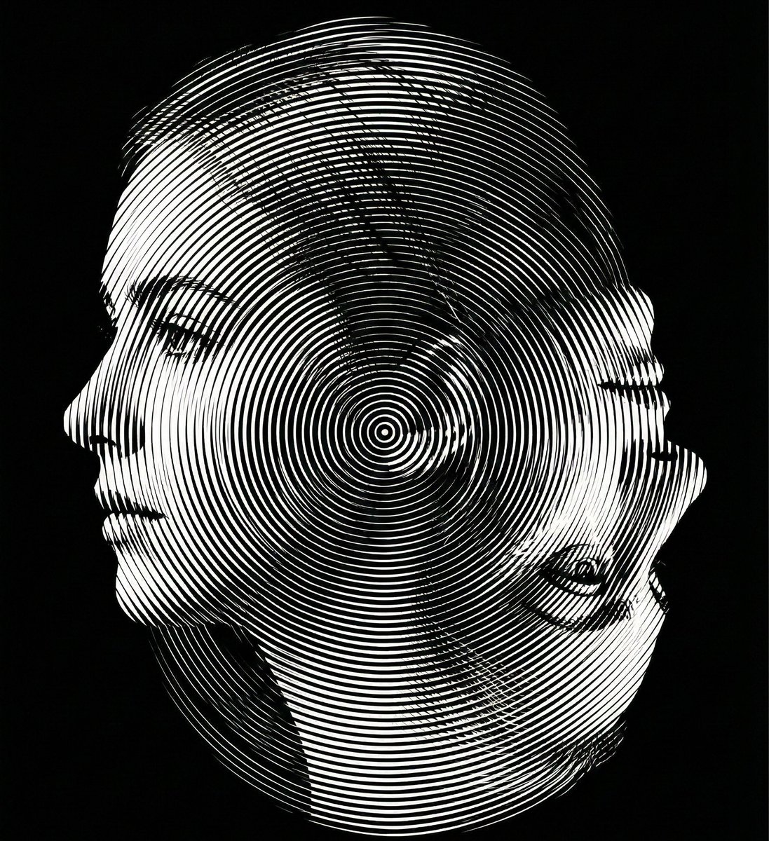 Infographic / Edu Visual - Dual-Orientation Optical Illusion Portrait — output 1