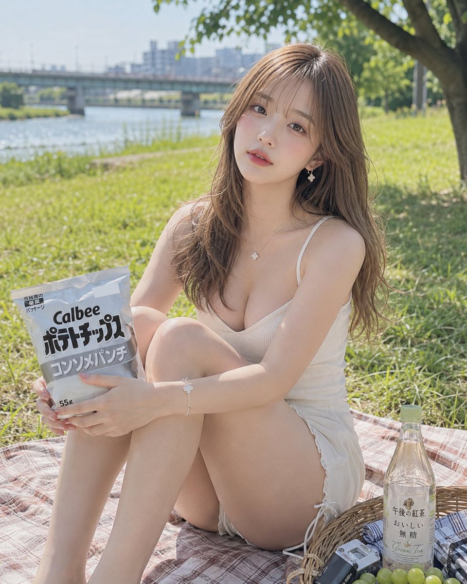 Social Media Post - Japanese Riverside Summer Picnic Portrait — output 1