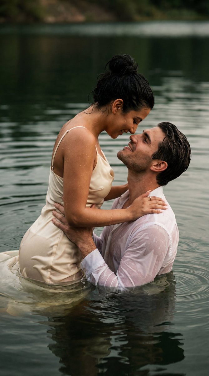 Social Media Post - Cinematic Couple Embrace in Lake Water — output 1