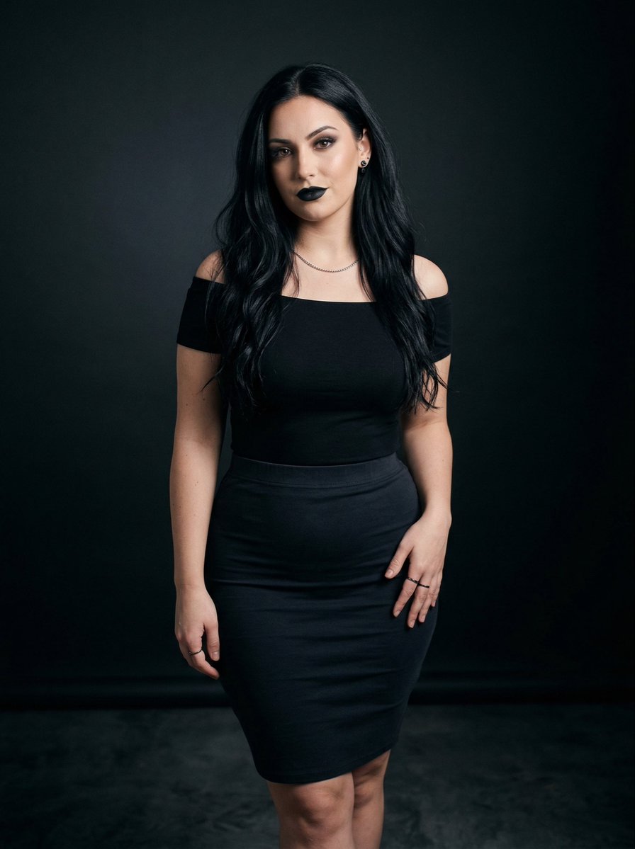 Profile / Avatar - Black on Black Sultry Portrait — output 1