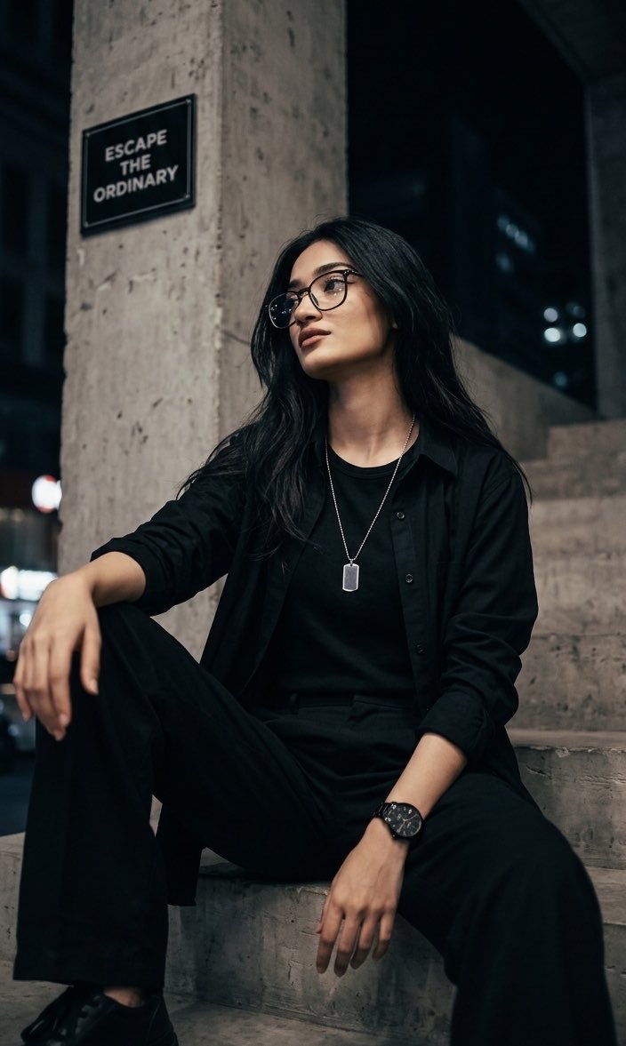Profile / Avatar - Cinematic Urban Night Portrait — output 1