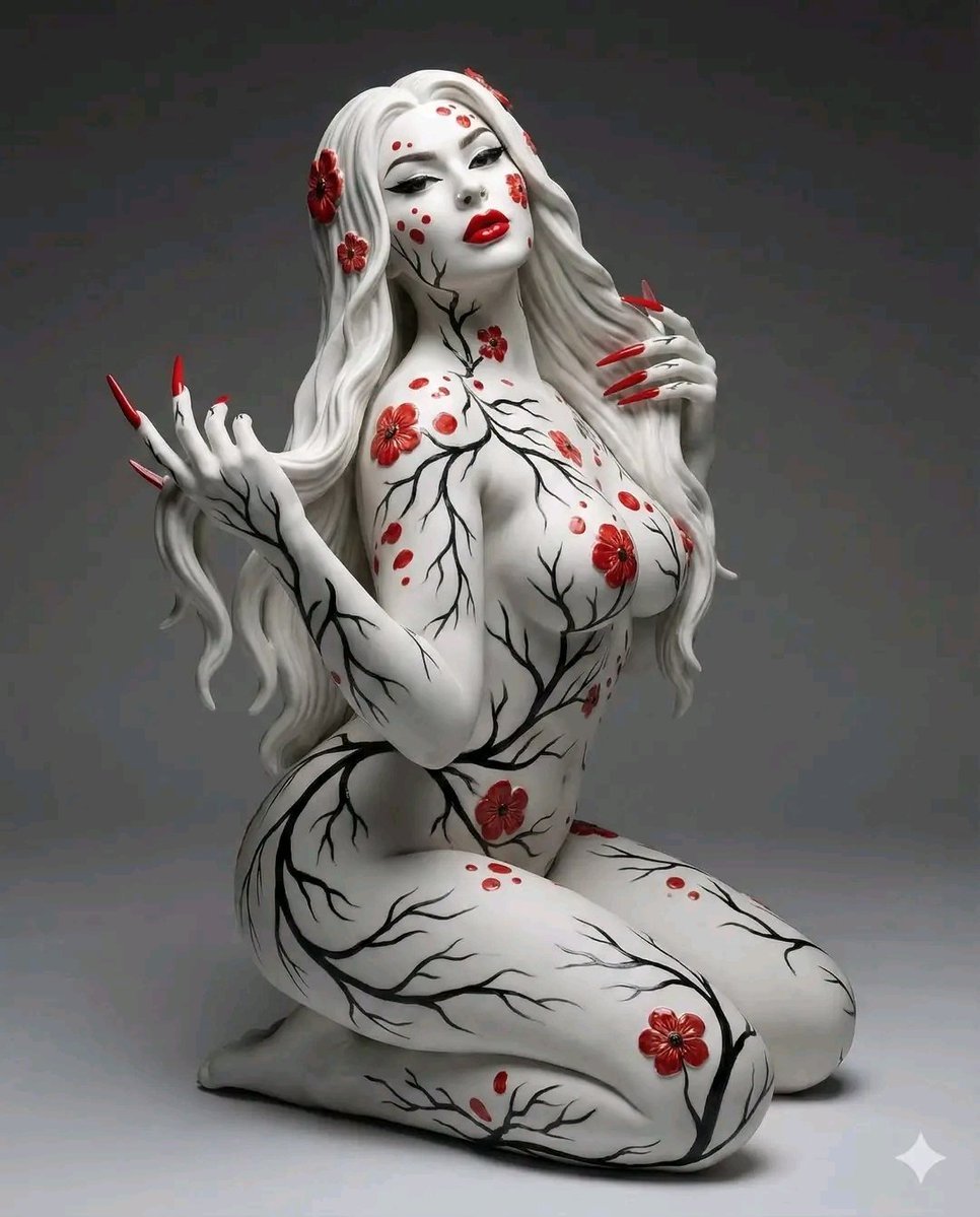 Surreal Porcelain Flora Figure Prompt — output 1