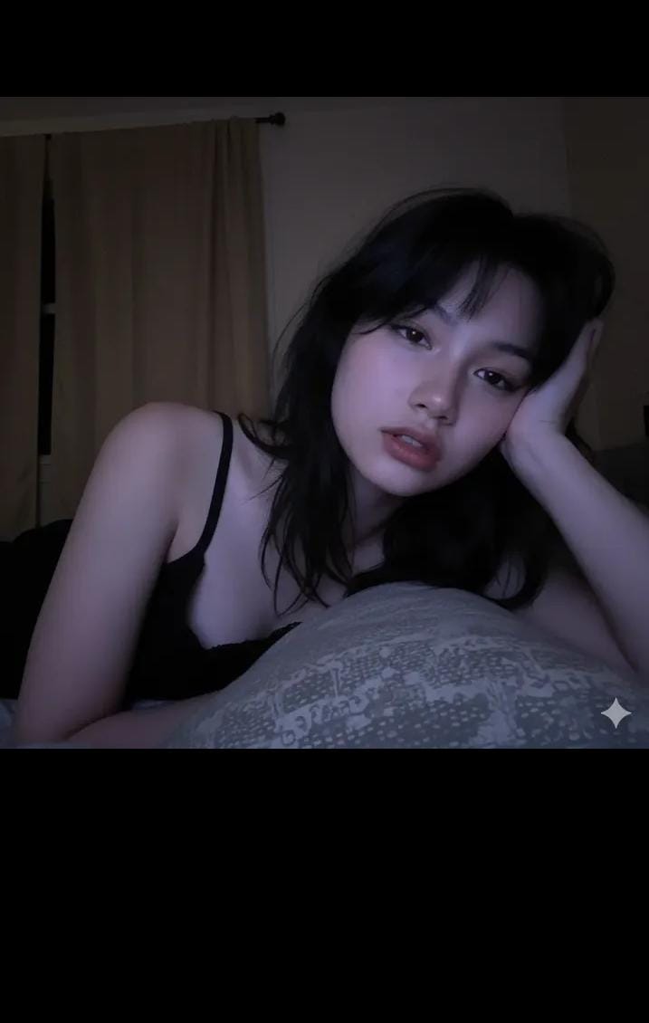 Profile / Avatar - Realistic Low-Light Phone Selfie (Screen Glow) — output 1