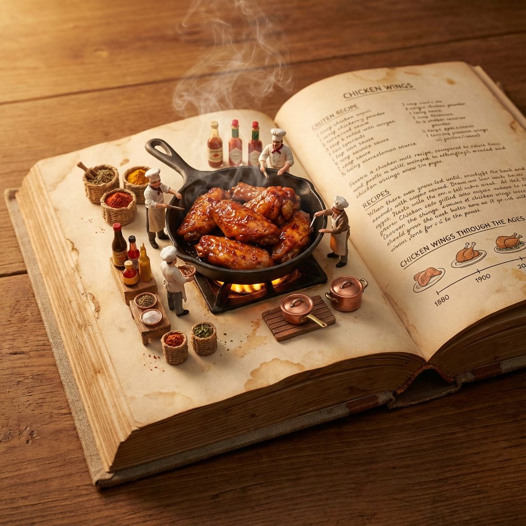 Vintage Cookbook Food Scene — output 1