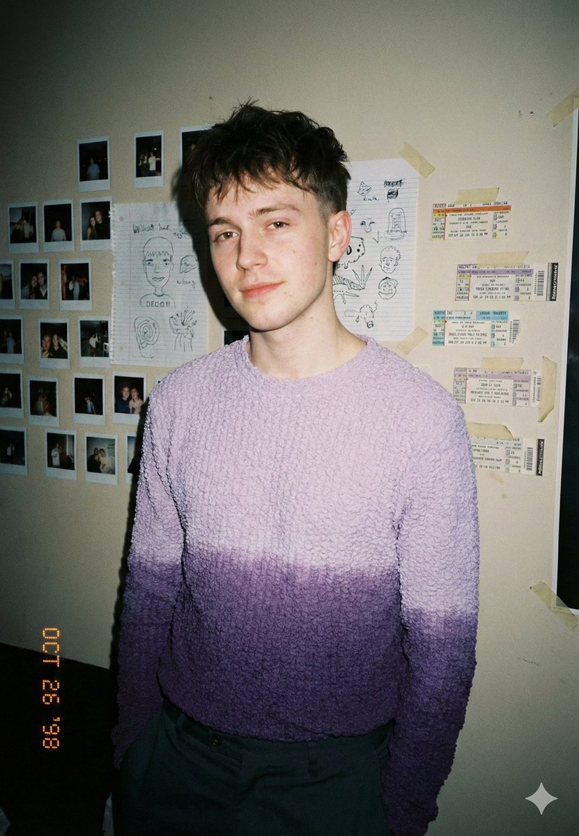 Analog-Inspired Male Portrait with Hard Flash Prompt — output 1