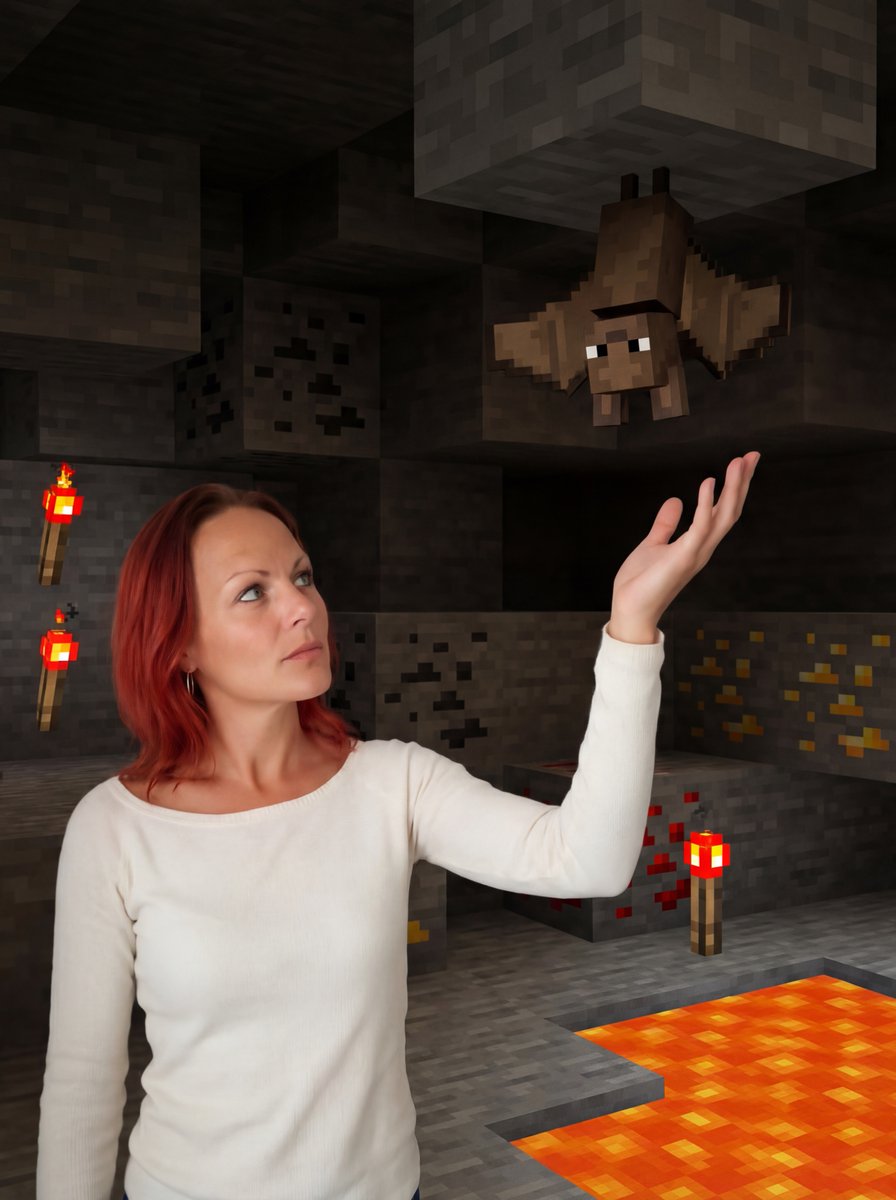 Game Asset - Reimagine Photo in Minecraft Cave — output 1
