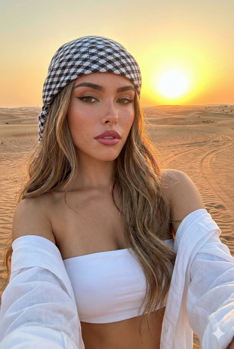 Madison Beer Desert Selfie Portrait Prompt — output 1