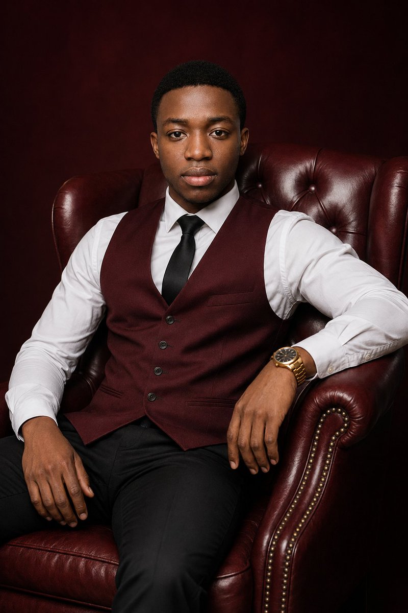 Profile / Avatar - Luxury Burgundy Studio Portrait — output 1