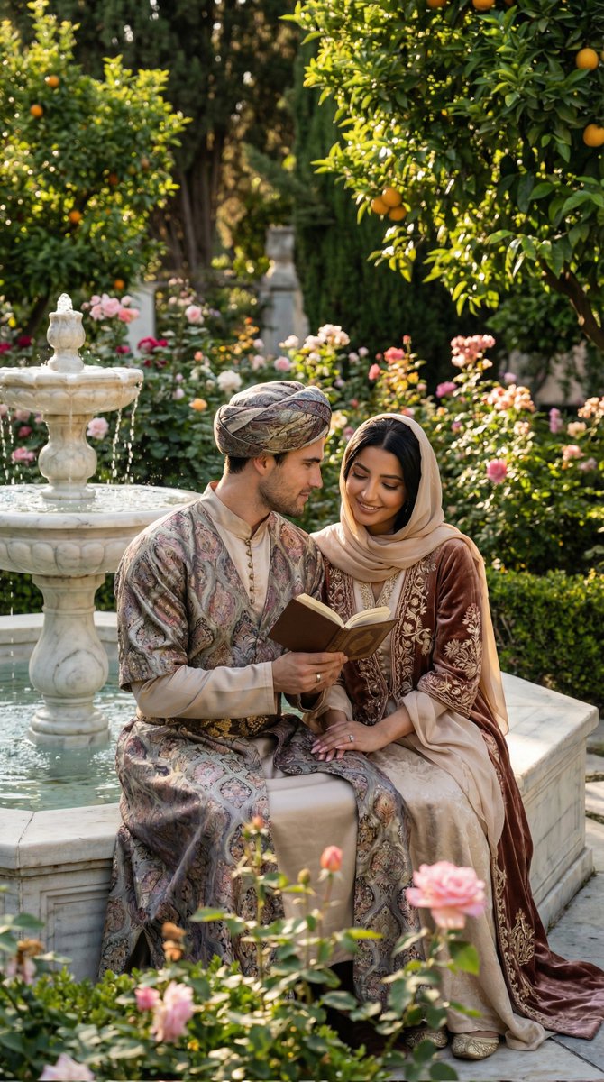 Social Media Post - Historical Romantic Editorial Scene in an Ottoman Garden — output 1
