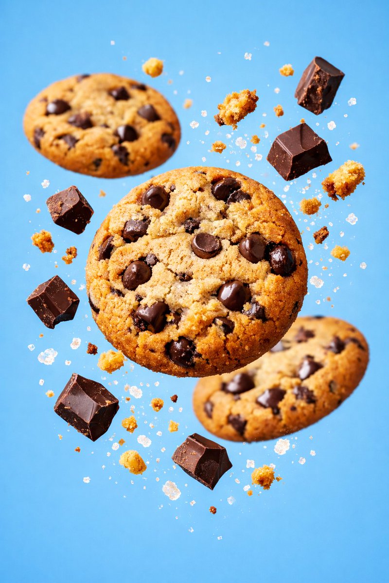 E-commerce Main Image - Hyper-realistic commercial food photography of chocolate chip cookies — output 1