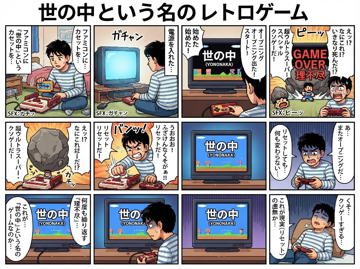 Comic / Storyboard - 8-Panel Retro Game Manga — output 1