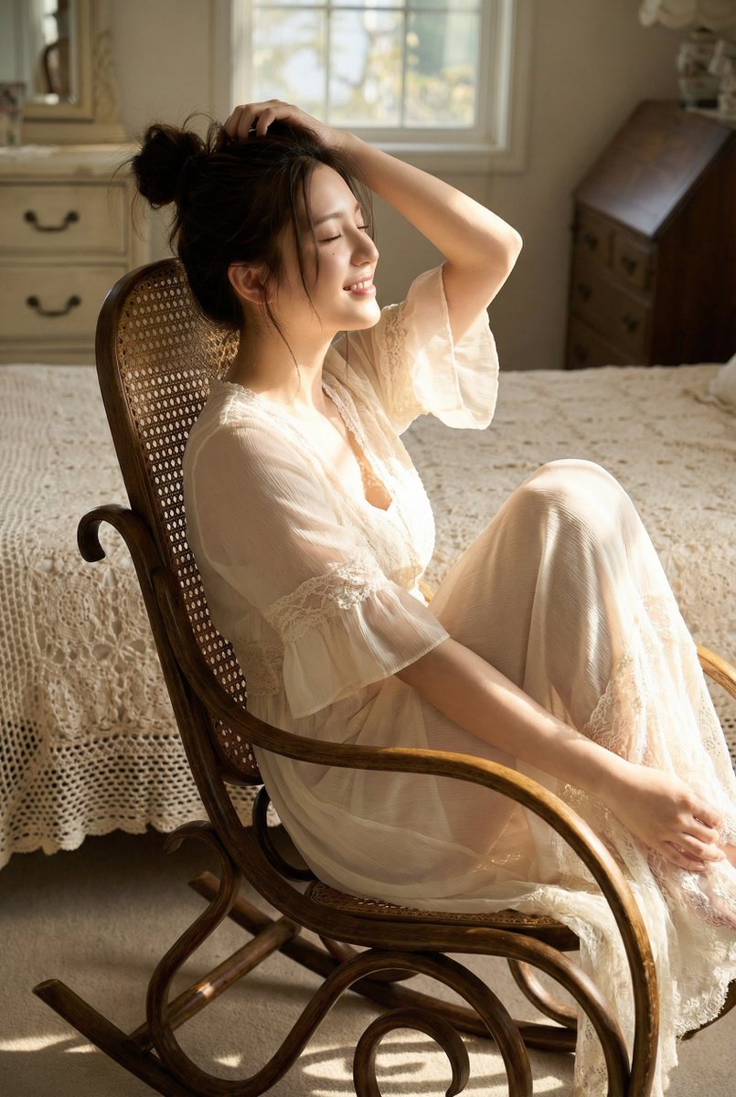 Photorealistic Portrait of a Woman in Vintage Lace Dress — output 1