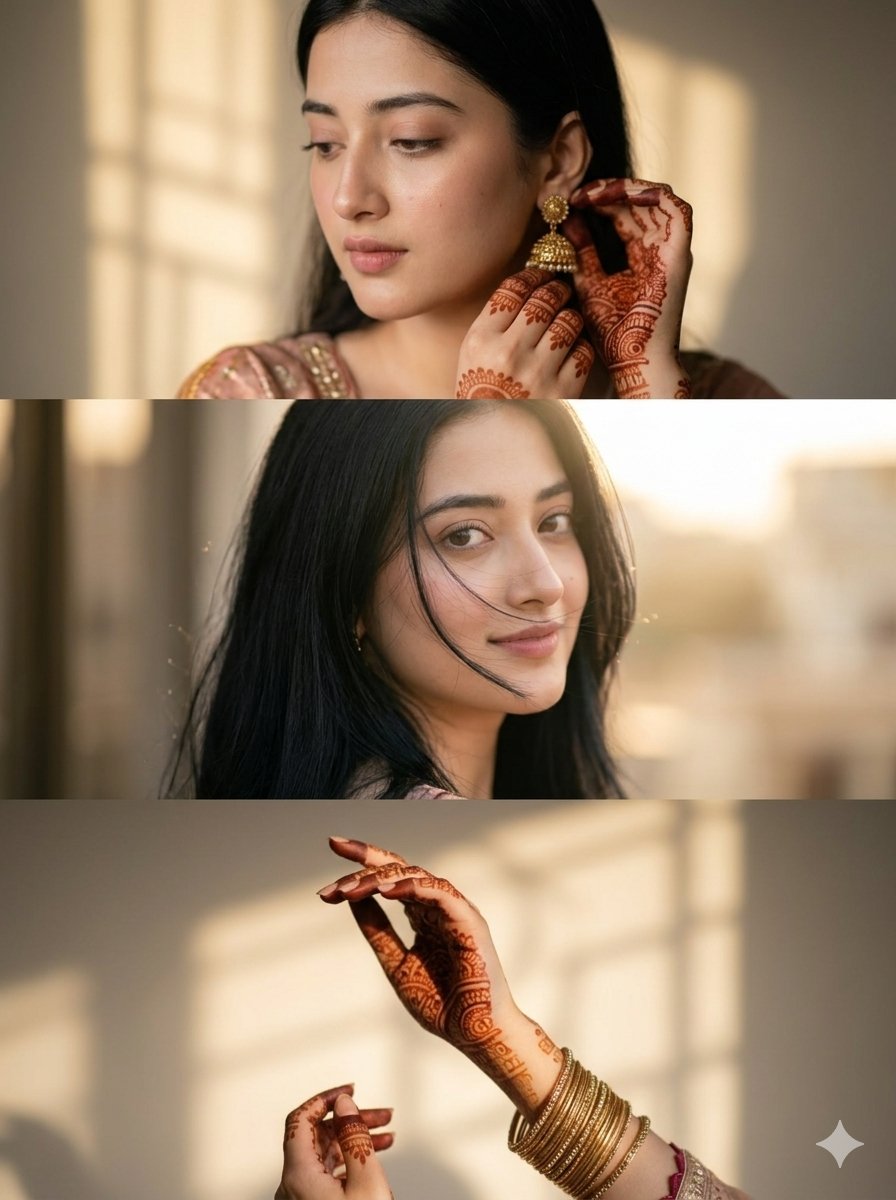 Comic / Storyboard - Cinematic South Asian Woman Portrait Collage โ output 1